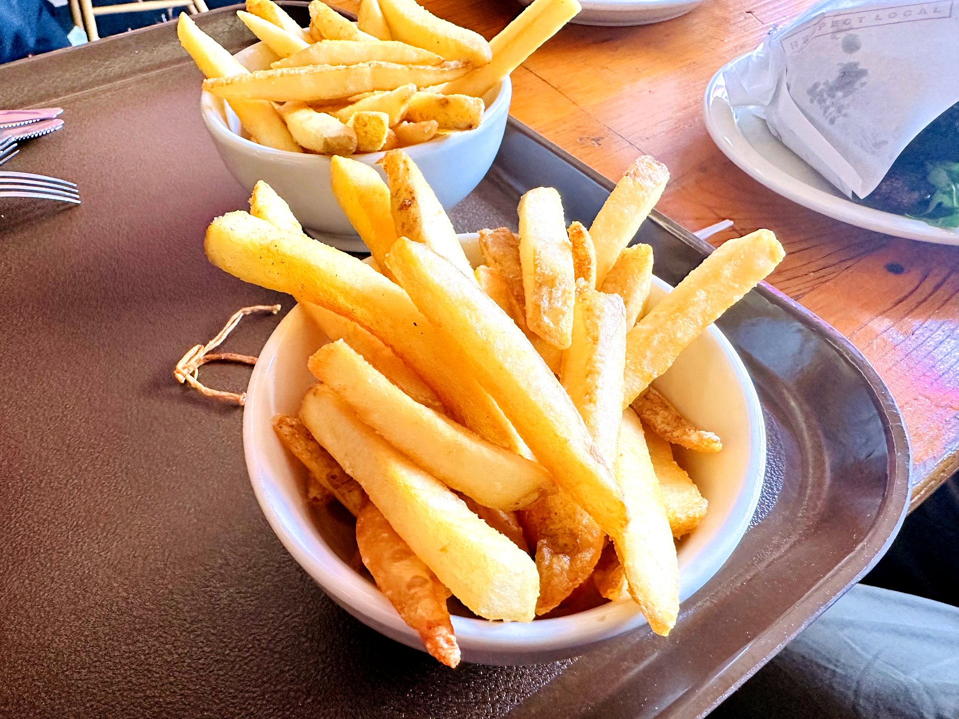 French fries in white bowl