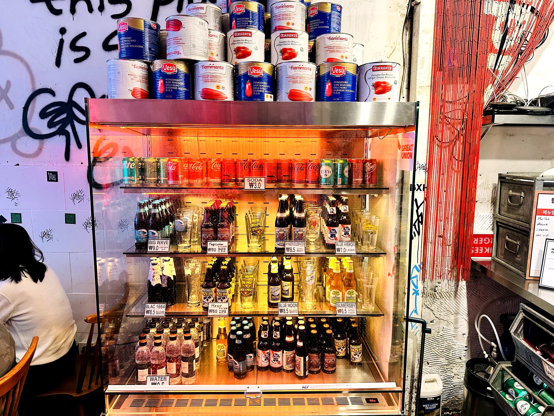 Drink fridge with imported craft beers
