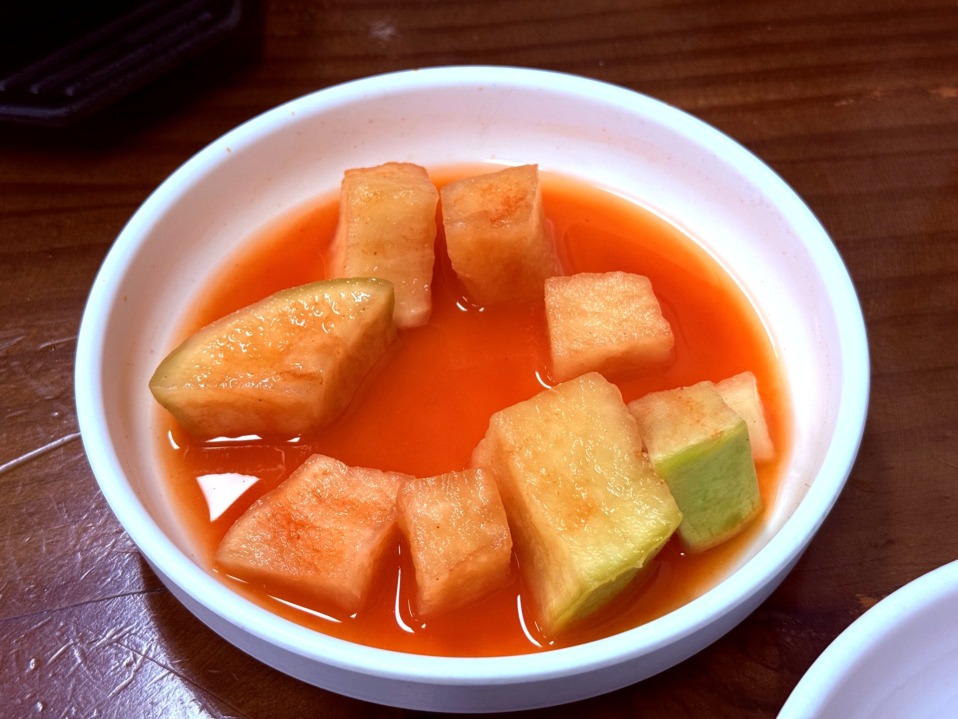 Cubed radish kimchi banchan