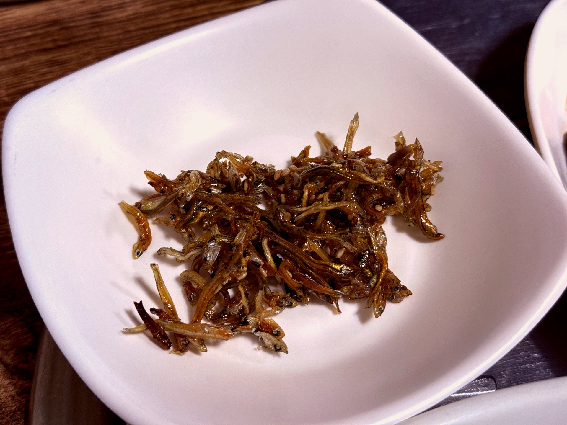 Soy-glazed dried anchovies banchan