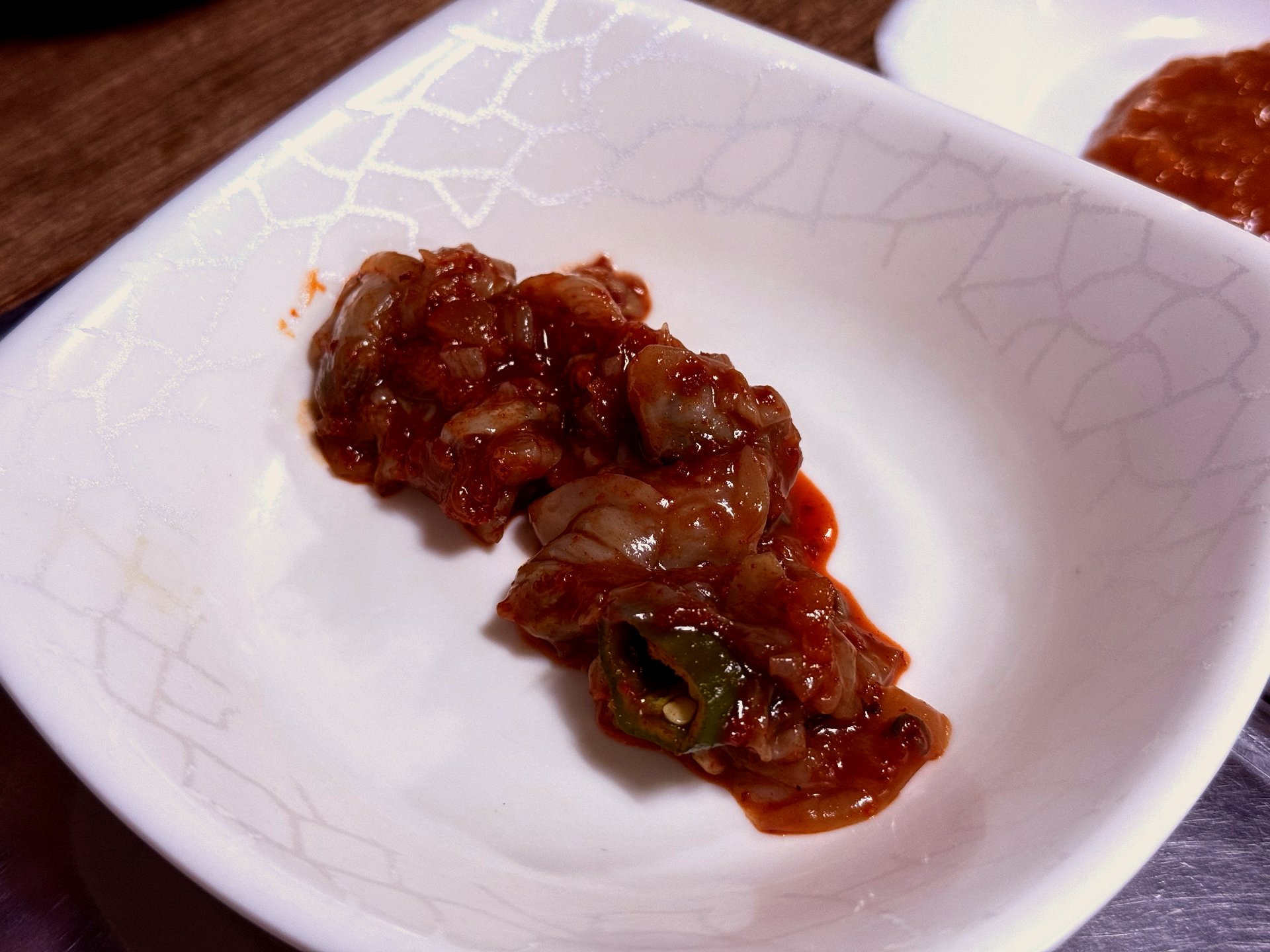 Jogae jeotgal - small portion of fermented clams